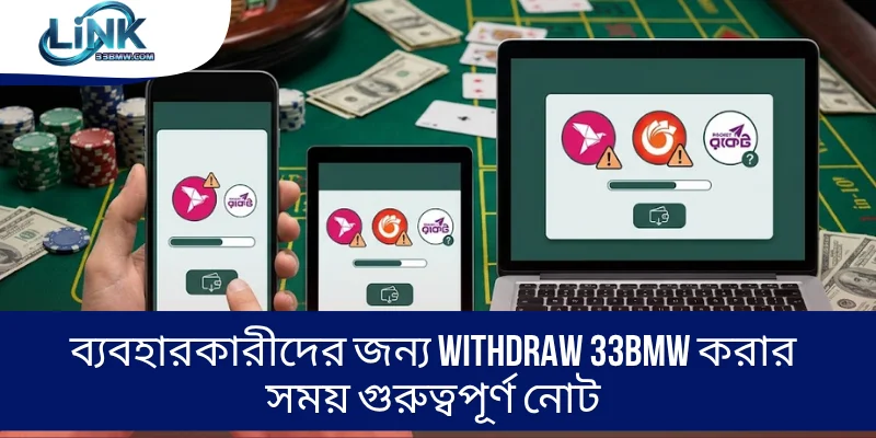 ব্যবহারকারীদের জন্য withdraw 33BMW করার সময় গুরুত্বপূর্ণ নোট